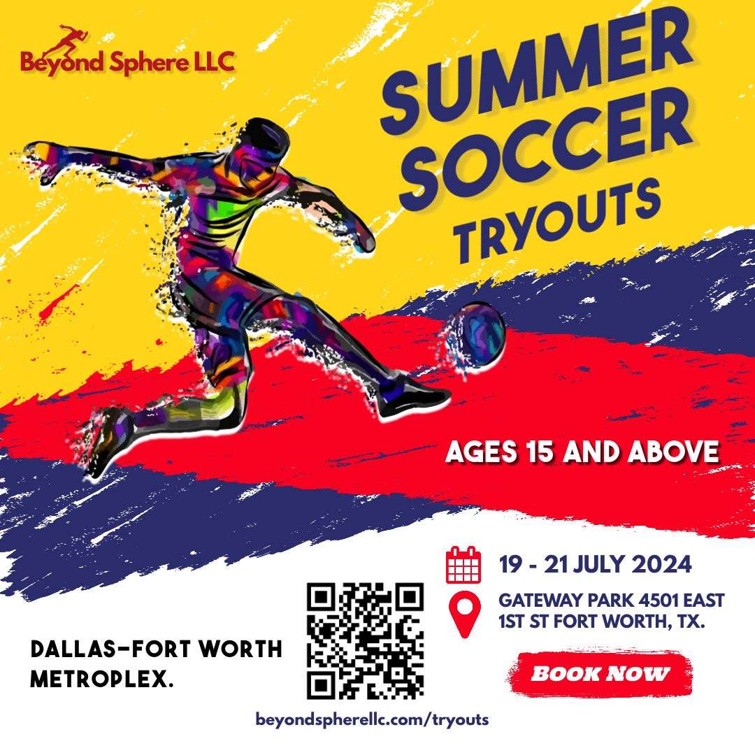 Poster displaying details about upcoming tryouts, including date, time, and location information.